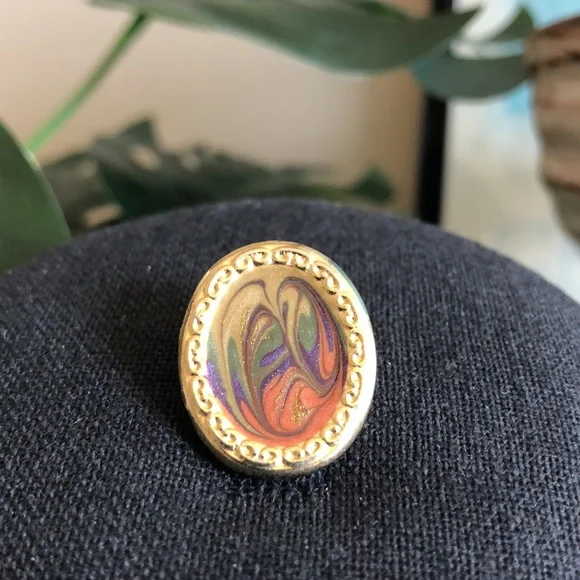 Given as a Gift! Vintage Hand-Crafted Gold Tone Earrings - Picture 3 of 6